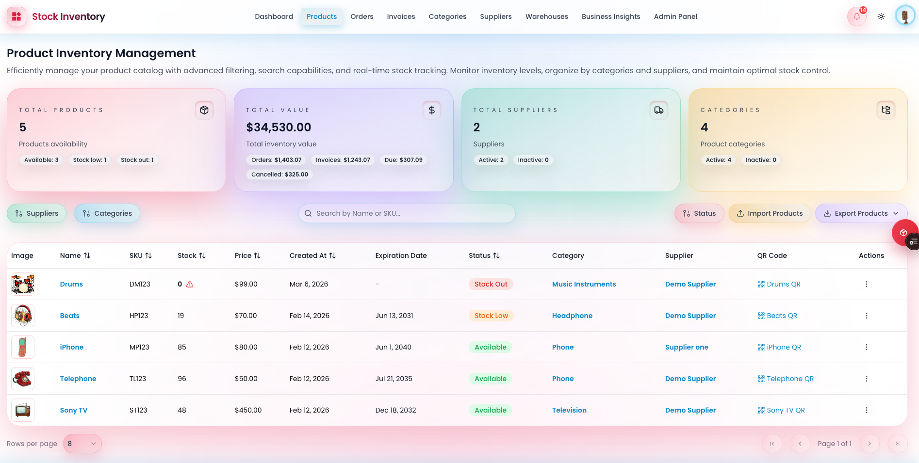 全栈仓库库存管理系统(Next.js+MongoDB源码) 截图 2